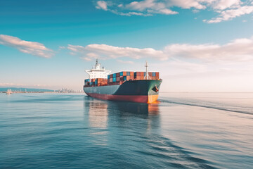 Container ship or cargo shipping business logistics import and export freight transportation