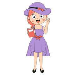 cute girl cartoon illustration