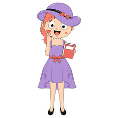 cute girl cartoon illustration