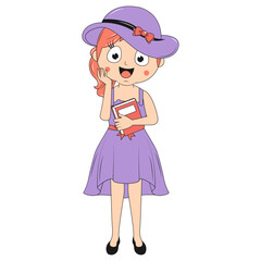 cute girl cartoon illustration