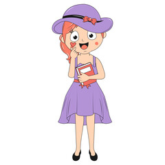 cute girl cartoon illustration
