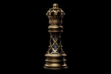 old vintage gold and black chess piece