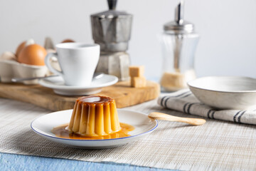 Homemade caramel flan.