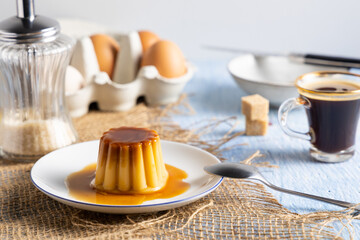 Homemade caramel flan.