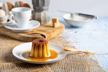 Homemade caramel flan.