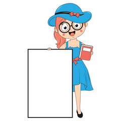 cute girl cartoon illustration