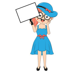 cute girl cartoon illustration