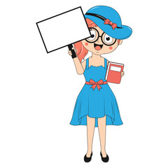 cute girl cartoon illustration