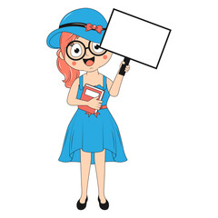 cute girl cartoon illustration