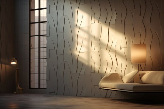 A luxurious living room with modern and elegant wall texture