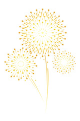 golden fireworks vector for new year element