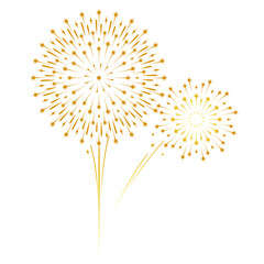 golden fireworks vector for new year - obrazy, fototapety, plakaty
