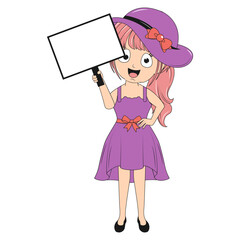 cute girl cartoon illustration