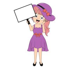 cute girl cartoon illustration