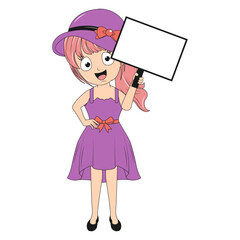 cute girl cartoon illustration