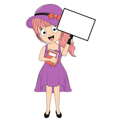cute girl cartoon illustration