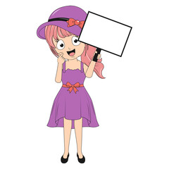 cute girl cartoon illustration