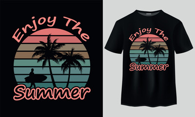 Summer SVG T-shirt Design, Enjoy The Summer T-Shirt Design. Summer T-shirt Design, Typography T-shirt Design, Vintage T-Shirt Design, Summer tshirt, 