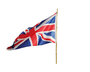 English flag,british flag isolated on white background. This has clipping path.  