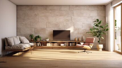 Comfortable living room with a combination of wall colors and furniture that brings serenity