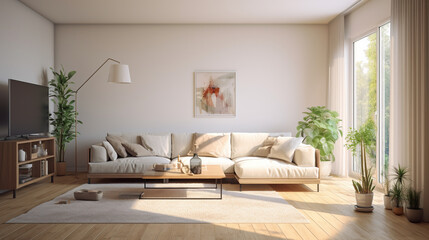Comfortable living room with a combination of wall colors and furniture that brings serenity