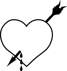 Heart with arrow icon. Arrow of cupid.