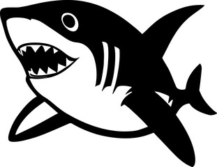 Shark - stylized vector sign for logo or pictogram.