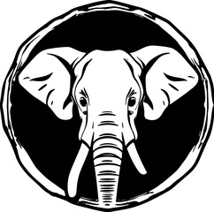 Illustration of a stylized elephant head