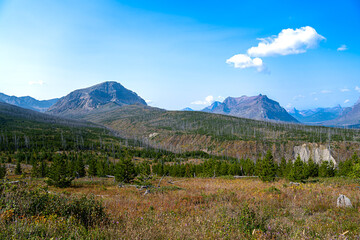 landscape with lake and mountains