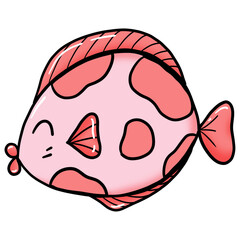 illustration of a pink fish