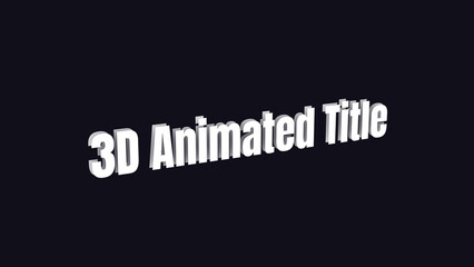 3D Animated Titles