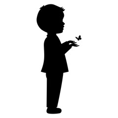 little boy silhouette illustration
