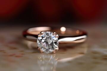 premium wedding ring jewelry photography with precious stone generative ai