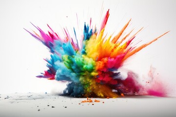 Fototapeta na wymiar creative and artistic multicolor powder explosion texture background generative ai