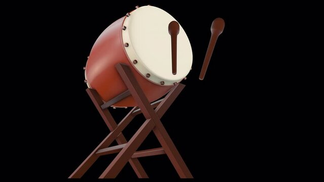 3d bedug on alpha channel background in seamless loop.