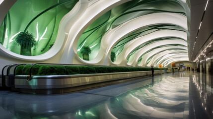 Futuristic eco metro station.