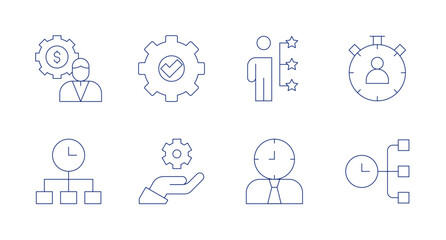 Manager icons. Editable stroke. Containing management, administration, hr manager, time management, time manager.
