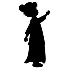 little girl silhouette illustration