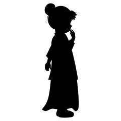 little girl silhouette illustration