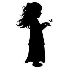 little girl silhouette illustration