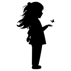 little girl silhouette illustration