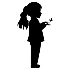 little girl silhouette illustration