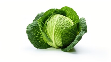 Fresh raw cabbage isolated on white background