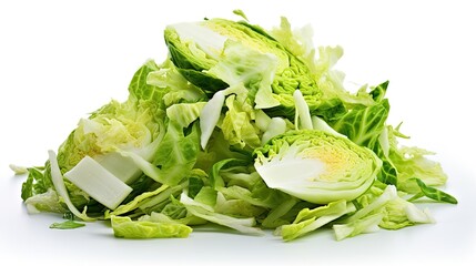 Cabbage salad, chopped cabbage, isolated on white background