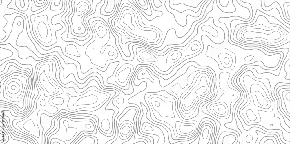 Poster Retro topographic map.White wave paper curved reliefs abstract background .Modern design with White background with topographic wavy pattern design. Contour maps. Vector illustration. . .