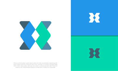 Initials X logo design. Initial Letter Logo. Innovative high tech logo template.	