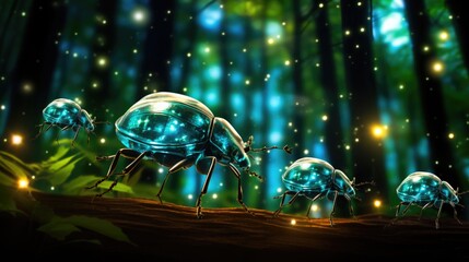 Close-up insect in the magic forest