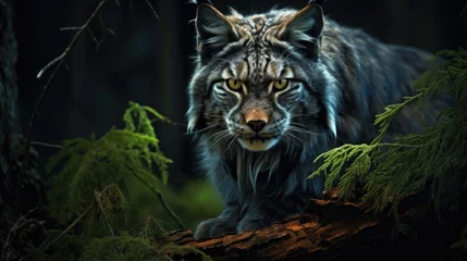 Foto op Plexiglas Lynx portrait of a lynx in forest
