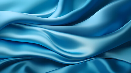 Obraz premium Light blue silk satin background. Beautiful soft folds on the smooth surface of the fabric 