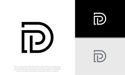 Initials D logo design. Initial Letter Logo. Innovative high tech logo template.